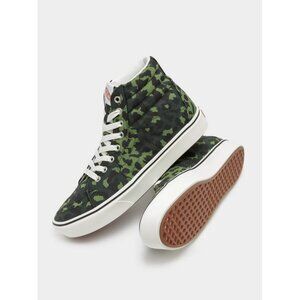 Vans Comfycush SK8 Hi Sneakers in Cactus Green Leopard